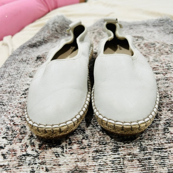 Cole Haan Cloudfeel Espadrilles Chalk White Leather Jute Flats Shoes Size 7 - Picture 2 of 7
